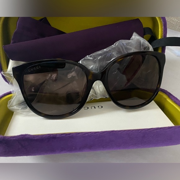 New Gucci Sunglasses GG0461SA-002 Women's Sunglasses Brown Havana Tortoise - Picture 4 of 7